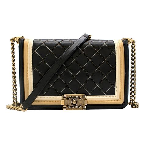 black and gold chanel boy bag|chanel boy bag gold chain.